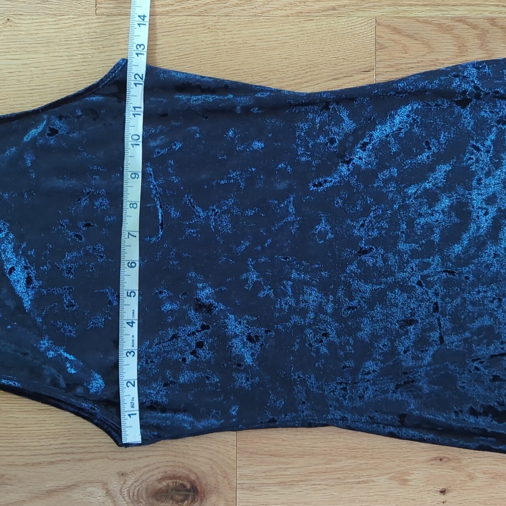 Another_Story. Women's Navy Blue Velvet Dress. Size Small. - Picture 2 of 8